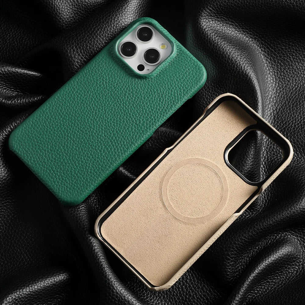 Coque Cuir Véritable Compatible MagSafe JodgTech